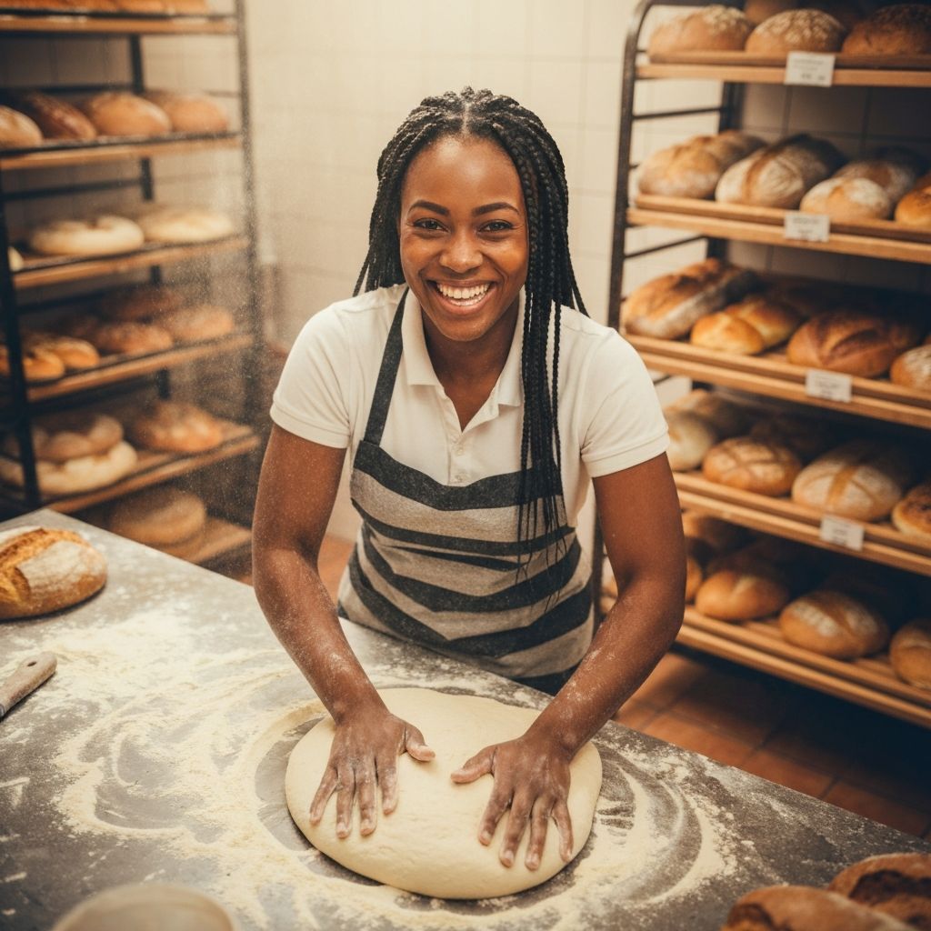 Baker kneading dough